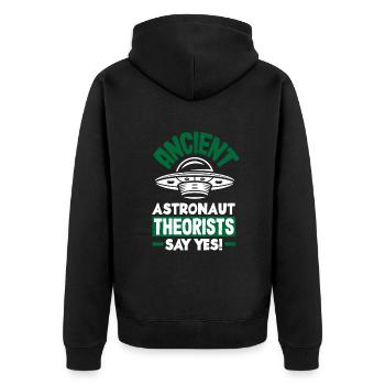 Lustiges Alien Außerirdische Geschenk - Unisex Premium Bio Zip Hoodie - Schwarz - Hinten - Nico (187cm)