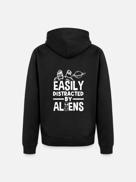 Funny Alien Alien Gift - Unisex Premium Organic Zip Hoodie - black
