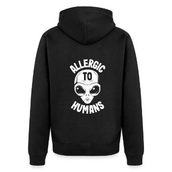 Lustiges Alien Außerirdische Geschenk - Unisex Premium Bio Zip Hoodie - Schwarz - Hinten - Nico (187cm)