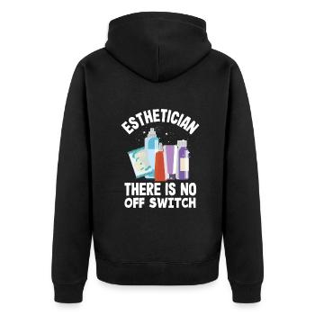Hautpflege Kosmetikerin Kosmetik - Unisex Premium Bio Zip Hoodie - Schwarz - Hinten - Nico (187cm)