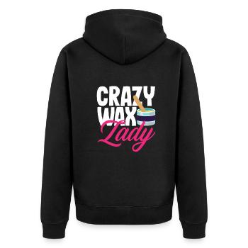 Hautpflege Kosmetikerin Kosmetik - Unisex Premium Bio Zip Hoodie - Schwarz - Hinten - Nico (187cm)