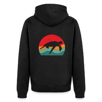 Tortue Tortue Mer Cadeau - Veste à capuche bio Premium Unisexe - noir - Dos - Nico (187cm)