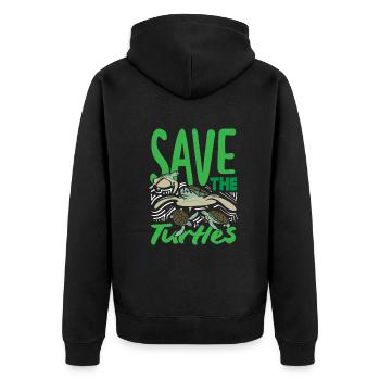 Tortue Tortue Mer Cadeau - Veste à capuche bio Premium Unisexe - noir - Dos - Nico (187cm)