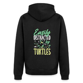Tortue Tortue Mer Cadeau - Veste à capuche bio Premium Unisexe - noir - Dos - Nico (187cm)