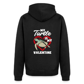 Schildkröte Meeresschildkröte Geschenk - Unisex Premium Bio Zip Hoodie - Schwarz - Hinten - Nico (187cm)