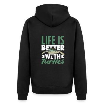 Tortue Tortue Mer Cadeau - Veste à capuche bio Premium Unisexe - noir - Dos - Nico (187cm)