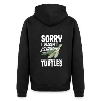 Tortue Tortue Mer Cadeau - Veste à capuche bio Premium Unisexe - noir - Dos - Nico (187cm)
