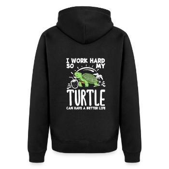 Tortue Tortue Mer Cadeau - Veste à capuche bio Premium Unisexe - noir - Dos - Nico (187cm)