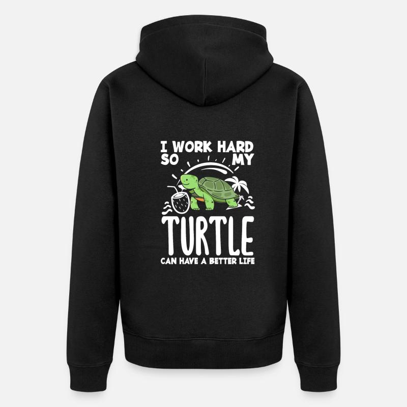 Turtle Sea Turtle Gift - Unisex Premium Organic Zip Hoodie - black