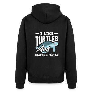 Tortue Tortue Mer Cadeau - Veste à capuche bio Premium Unisexe - noir - Dos - Nico (187cm)