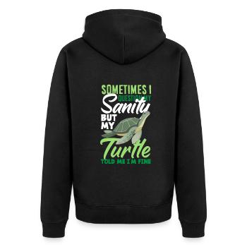 Schildkröte Meeresschildkröte Geschenk - Unisex Premium Bio Zip Hoodie - Schwarz - Hinten - Nico (187cm)