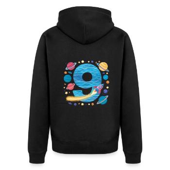 9th Birthday Boys 9 Years Planet Birthday - Unisex Premium Organic Zip Hoodie - black - Back - Nico (187cm)