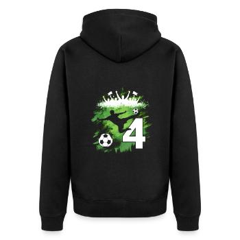 4ème anniversaire 4 ans de football Joueur de football - Veste à capuche bio Premium Unisexe - noir - Dos - Nico (187cm)