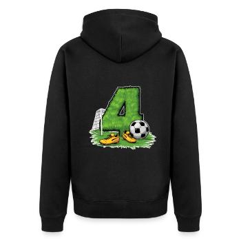 4ème anniversaire 4 ans de football Joueur de football - Veste à capuche bio Premium Unisexe - noir - Dos - Nico (187cm)