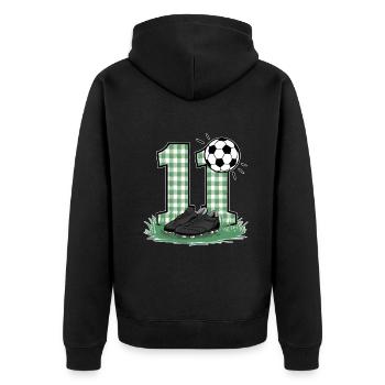 11e anniversaire 11 ans de football Joueur de football - Veste à capuche bio Premium Unisexe - noir - Dos - Nico (187cm)
