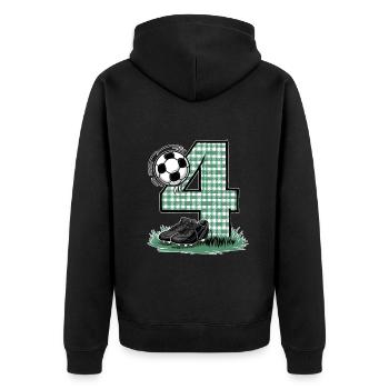 4ème anniversaire 4 ans de football Joueur de football - Veste à capuche bio Premium Unisexe - noir - Dos - Nico (187cm)
