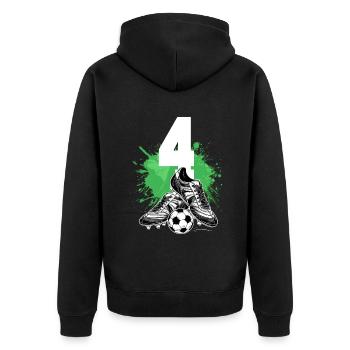 4ème anniversaire 4 ans de football Joueur de football - Veste à capuche bio Premium Unisexe - noir - Dos - Nico (187cm)