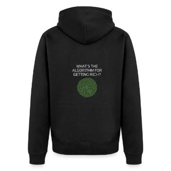 Quel est l’algorithme pour devenir riche ? Drôle - Veste à capuche bio Premium Unisexe - noir - Dos - Nico (187cm)