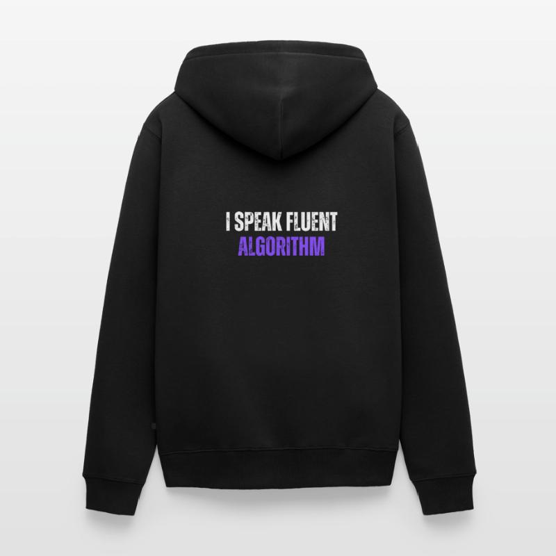 Je parle couramment Algorithme Codage Geek Codage amusant Veste à capuche bio Premium Unisexe