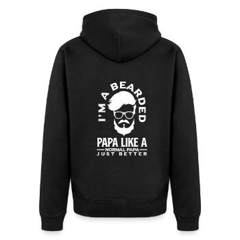 Soins de la barbe Beard Lover Hommes Barbe - Veste à capuche bio Premium Unisexe - noir - Dos - Nico (187cm)