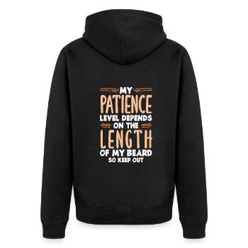 Bartpflege Bart Liebhaber Männer Bart - Unisex Premium Bio Zip Hoodie - Schwarz - Hinten - Nico (187cm)