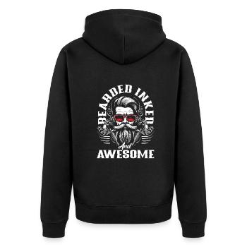 Bartpflege Bart Liebhaber Männer Bart - Unisex Premium Bio Zip Hoodie - Schwarz - Hinten - Nico (187cm)