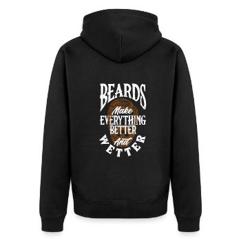 Soins de la barbe Beard Lover Hommes Barbe - Veste à capuche bio Premium Unisexe - noir - Dos - Nico (187cm)