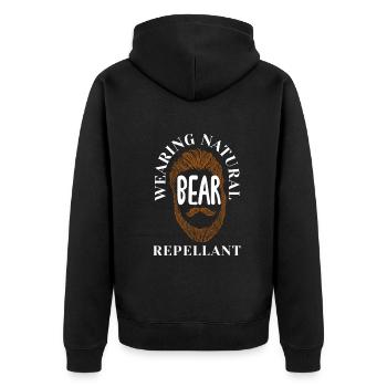 Bartpflege Bart Liebhaber Männer Bart - Unisex Premium Bio Zip Hoodie - Schwarz - Hinten - Nico (187cm)