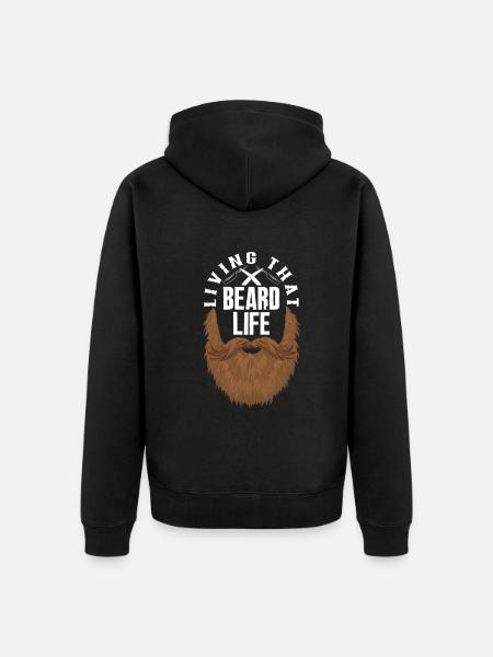 Bartpflege Bart Liebhaber Männer Bart - Unisex Premium Bio Zip Hoodie - Schwarz