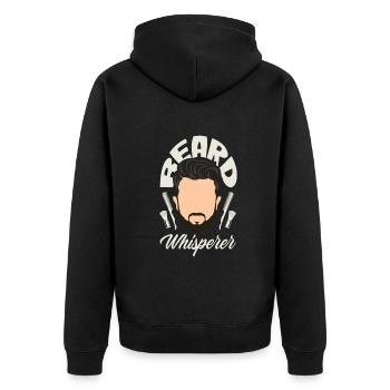 Bartpflege Bart Liebhaber Männer Bart - Unisex Premium Bio Zip Hoodie - Schwarz - Hinten - Nico (187cm)