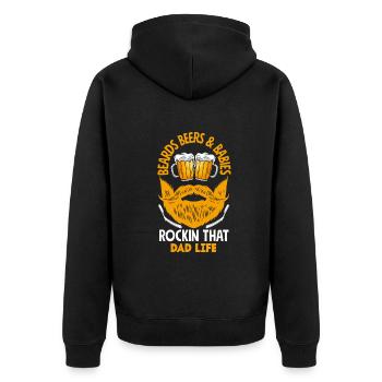 Bartpflege Bart Liebhaber Männer Bart - Unisex Premium Bio Zip Hoodie - Schwarz - Hinten - Nico (187cm)