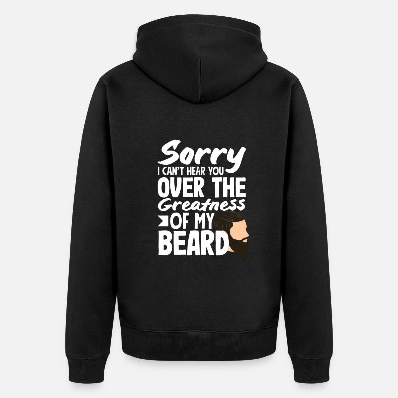 Bartpflege Bart Liebhaber Männer Bart - Unisex Premium Bio Zip Hoodie - Schwarz