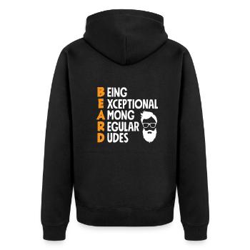 Soins de la barbe Beard Lover Hommes Barbe - Veste à capuche bio Premium Unisexe - noir - Dos - Nico (187cm)