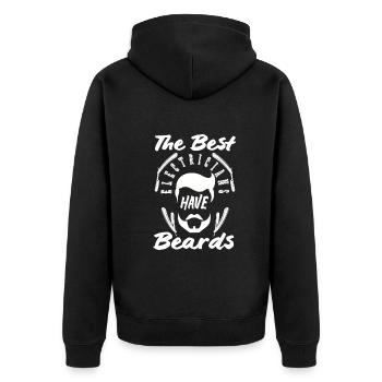Bartpflege Bart Liebhaber Männer Bart - Unisex Premium Bio Zip Hoodie - Schwarz - Hinten - Nico (187cm)