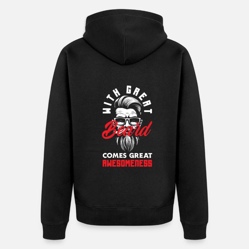 Bartpflege Bart Liebhaber Männer Bart - Unisex Premium Bio Zip Hoodie - Schwarz