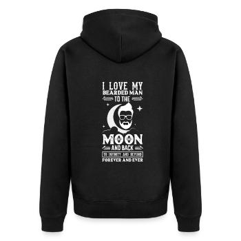 Soins de la barbe Beard Lover Hommes Barbe - Veste à capuche bio Premium Unisexe - noir - Dos - Nico (187cm)