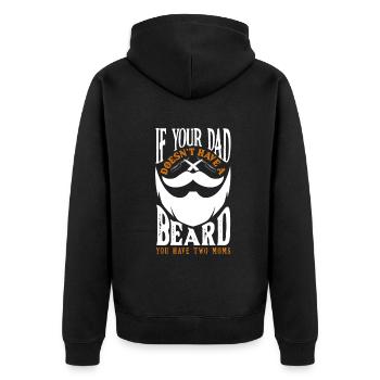 Beard Care Beard Lover Men Beard - Unisex Premium Organic Zip Hoodie - black - Back - Nico (187cm)