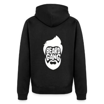 Beard Care Beard Lover Men Beard - Unisex Premium Organic Zip Hoodie - black - Back - Nico (187cm)