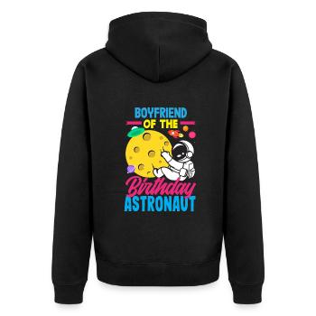 Anniversaire des enfants Membres de la famille des astronautes - Veste à capuche bio Premium Unisexe - noir - Dos - Nico (187cm)