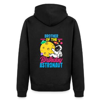 Anniversaire des enfants Membres de la famille des astronautes - Veste à capuche bio Premium Unisexe - noir - Dos - Nico (187cm)