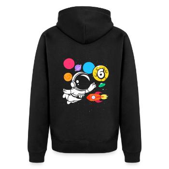 6th birthday boys 6 years astronaut birthday - Unisex Premium Organic Zip Hoodie - black - Back - Nico (187cm)