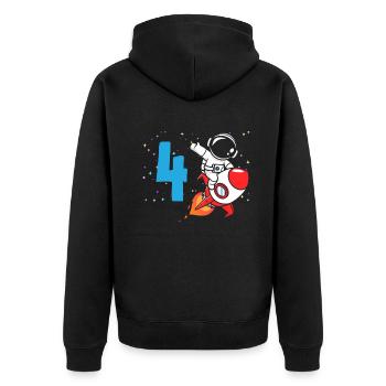 4ème anniversaire garçons 4 ans astronaute anniversaire - Veste à capuche bio Premium Unisexe - noir - Dos - Nico (187cm)