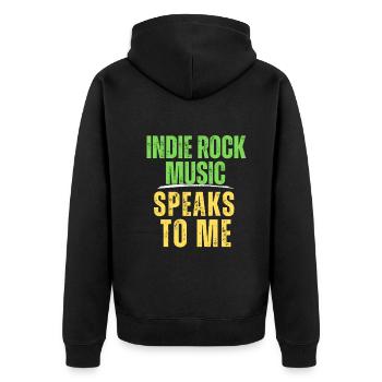 Indie Rock Music Speaks to Me Retro Music Lover - Unisex Premium Organic Zip Hoodie - black - Back - Nico (187cm)