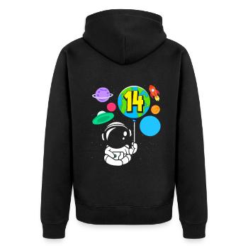 14e anniversaire Garçons Astronaute Anniversaire - Veste à capuche bio Premium Unisexe - noir - Dos - Nico (187cm)