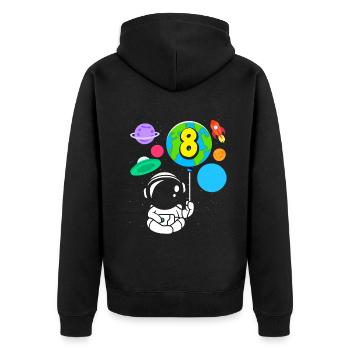8ème anniversaire Garçons 8 ans Astronaute Anniversaire - Veste à capuche bio Premium Unisexe - noir - Dos - Nico (187cm)