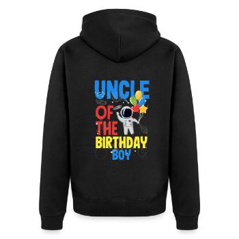 Anniversaire des enfants Membres de la famille des astronautes - Veste à capuche bio Premium Unisexe - noir - Dos - Nico (187cm)