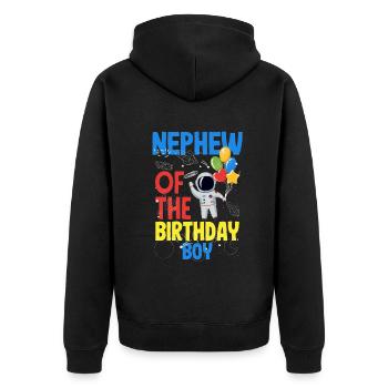 Anniversaire des enfants Membres de la famille des astronautes - Veste à capuche bio Premium Unisexe - noir - Dos - Nico (187cm)