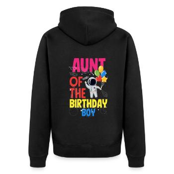 Kindergeburtstag Astronaut Familienmitglieder - Unisex Premium Bio Zip Hoodie - Schwarz - Hinten - Nico (187cm)