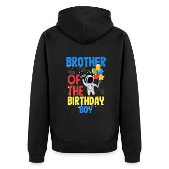 Anniversaire des enfants Membres de la famille des astronautes - Veste à capuche bio Premium Unisexe - noir - Dos - Nico (187cm)