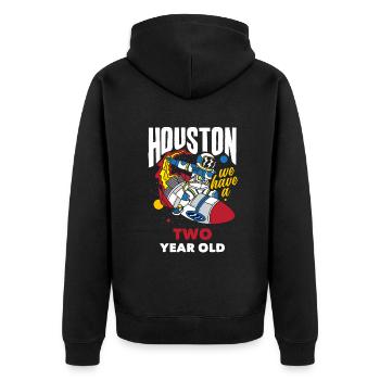 2. Geburtstag Jungen 2 Jahre Astronaut Geburtstag - Unisex Premium Bio Zip Hoodie - Schwarz - Hinten - Nico (187cm)